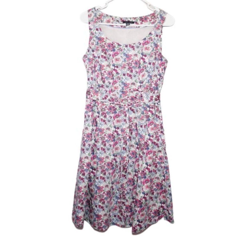 Tommy Hilfiger Sleeveless Floral MIni Flair Dress, Size 6